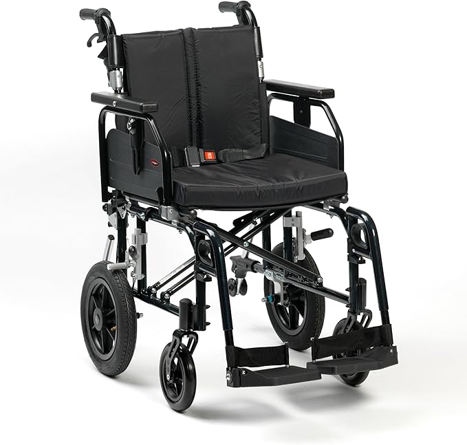 drive sd2 铝制运输轮椅,黑色,20 英寸座椅宽度